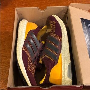 Adidas Burgundy and Gold Running Shoes